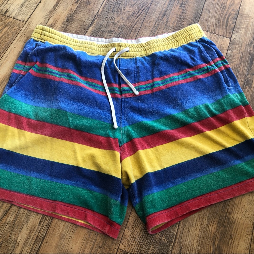 Polo Ralph Lauren Sweat Shorts Mens Big 3XB Multicolor Terry Striped 7” Inseam